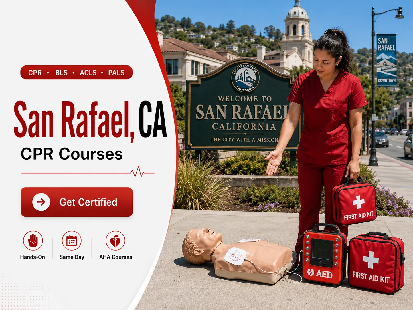AHA BLS provider course with CPR mannequins in San Rafael, CA