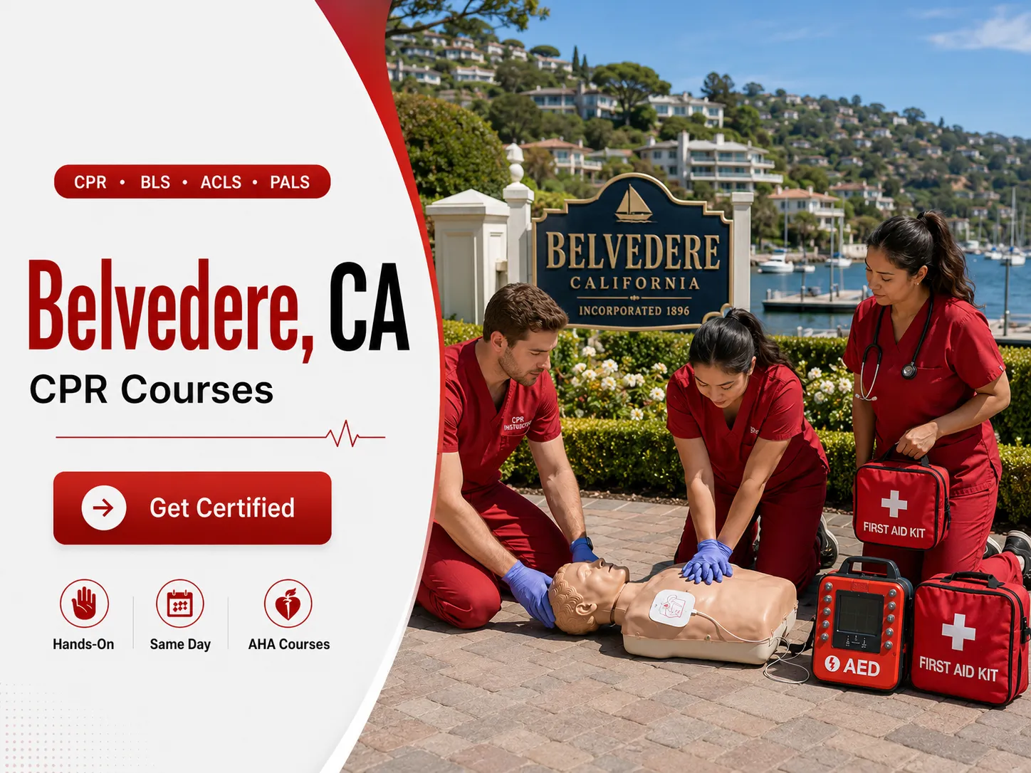 BLS CPR, ACLS & PALS Training Near Belvedere, CA