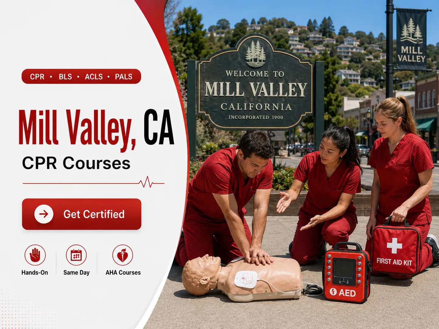 CPR compression technique training in Mill Valley, CA certification course